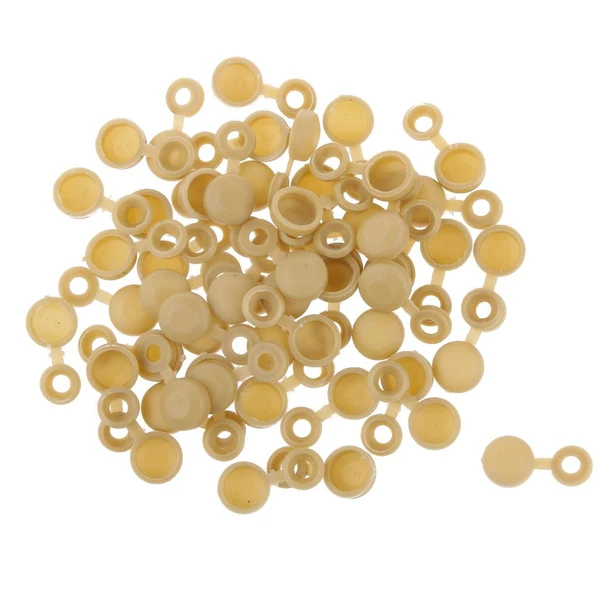Practical Maxbell Pack of 50 Hinged Plastic Screw Washer Cover Caps For 6g 8g Screws Beige Expertly Made