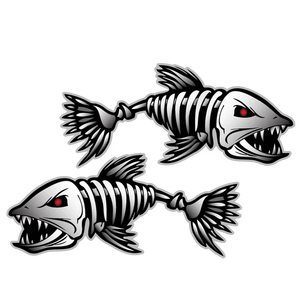 High-Quality Maxbell 2pc Skeleton Fish Vinyl Sticker Decal for Car Boat Motorbike Sticker Fishing Verified