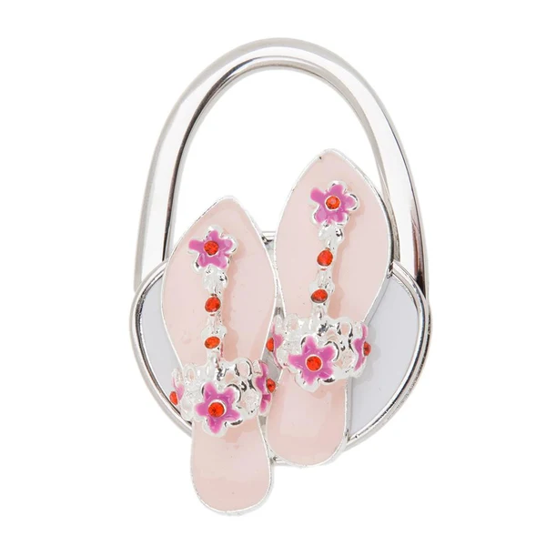 Professional Maxbell Pink Handbag Hook Bag Hanger Holder Folding Shiny Rhinestone Purse Decor Natural