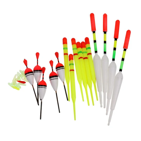 High-Performance Maxbell Set of 15 Plastic Pole Fishing Floats Slip Drift Tube Indicator Assorted Sizes Original Design