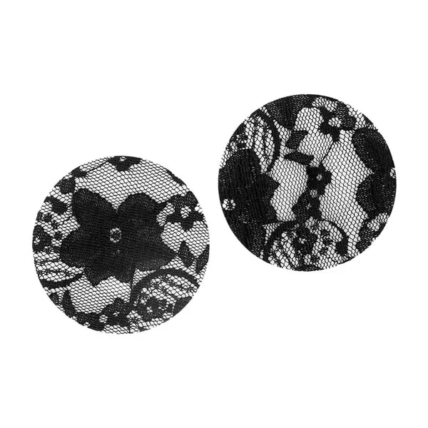 Trendy Maxbell 2Pcs Lace Pasties Lingerie Lady Reusable Black for Club party Round Original