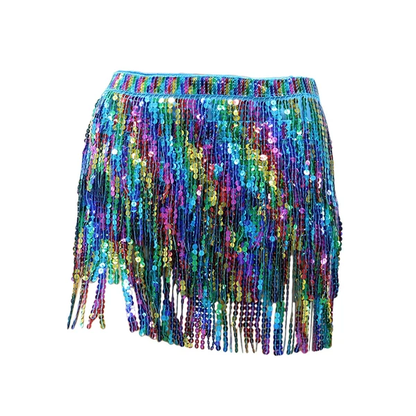 Luxury Maxbell Sequin Tassel Skirt Rave Skirt Wrap for Club Ballroom Stage Performance Durable