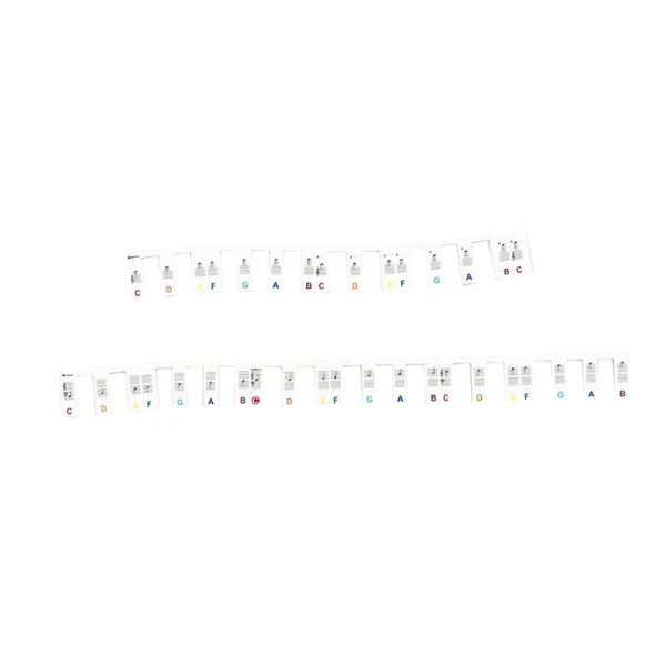 Advanced Maxbell Silicone Piano Stickers Portable Dustproof for Boys and Girls Beginners White bottom color Convenient