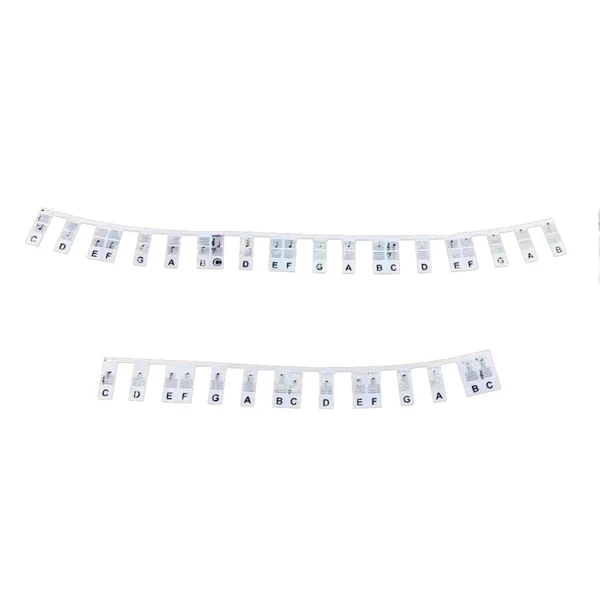 Fashionable Maxbell Silicone Piano Stickers Portable Dustproof for Boys and Girls Beginners White bottom black Verified