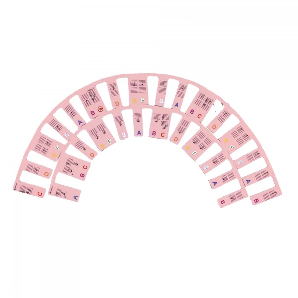 Easy-to-Use Maxbell Silicone Piano Stickers Portable Dustproof for Boys and Girls Beginners Pink color Expertly Made