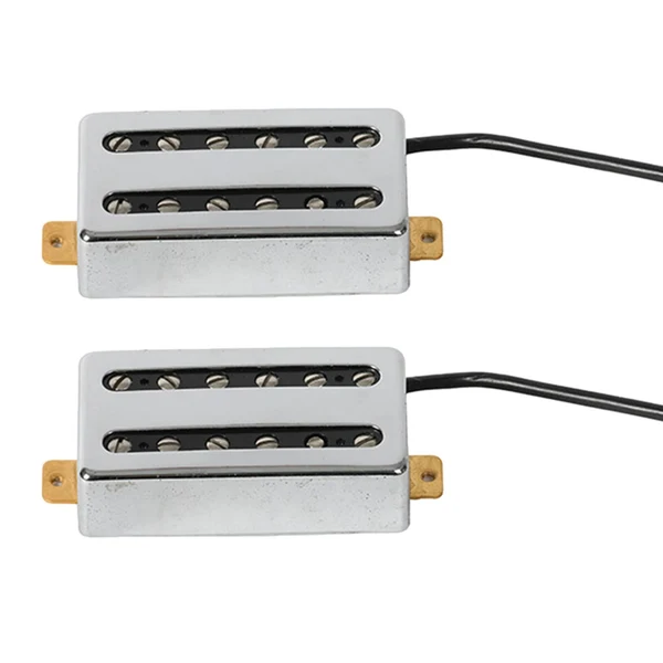 Outstanding Maxbell Double Coil Pickups Set for 6 Strings Electric Guitar Accessories Parts Argent 11 Long-Lasting
