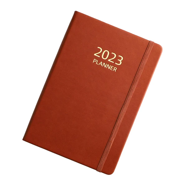 Stylish Maxbell A5 Diary Notebook Journals Notebook 2023 Monthly Planner Notepad Thick Paper Brown Solid