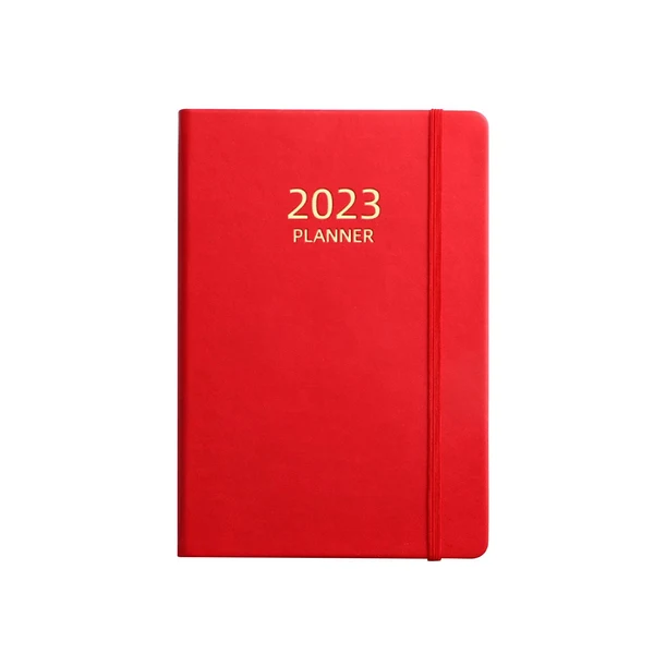 Reusable Maxbell A5 Notebook Planner Journal Notebook 2023 Weekly Planner Notepads PU Cover Red Excellent
