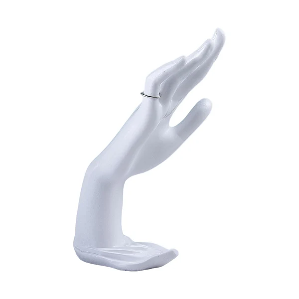 Effective Maxbell Rings Hand Holder Finger Rings Bracelets Rack Jewelry Display for Dresser White Trendy
