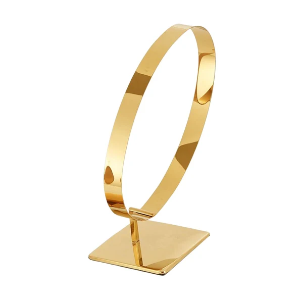 Unique Maxbell Stainless Steel Belt Display Stands Space Saver Curved for Store Show Women Titanium color High-End