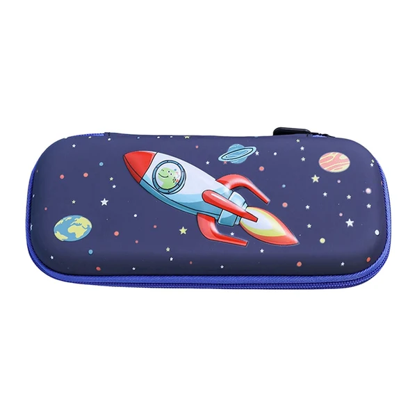 Durable Maxbell Pen Pouch Box Desk Organizer Portable Pencil Case for Office Stationery Kids Rocket Fast
