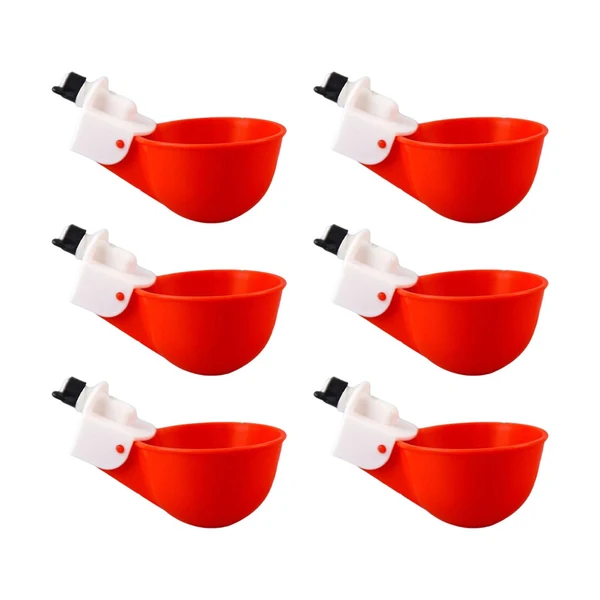 World-Class Maxbell 6Pcs Chicken Feeders Chicken Watering Cup Chicken Waterer for Birds Quail Red Trusted