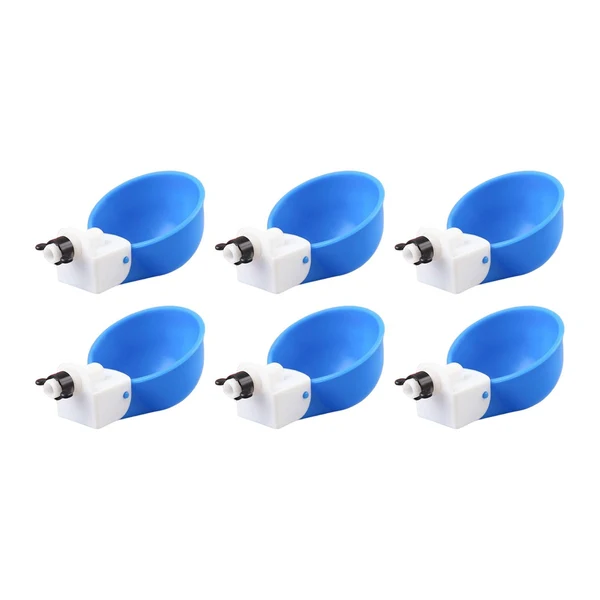 Recyclable Maxbell 6Pcs Chicken Feeders Chicken Watering Cup Chicken Waterer for Birds Quail Blue Soft