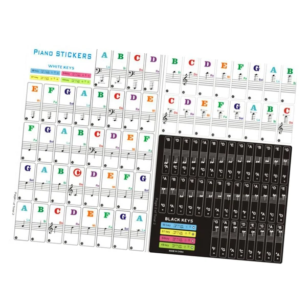Sophisticated Maxbell Transparent Piano Keyboard Stickers for Beginners 88 61 54 49 37 Key Next-Generation