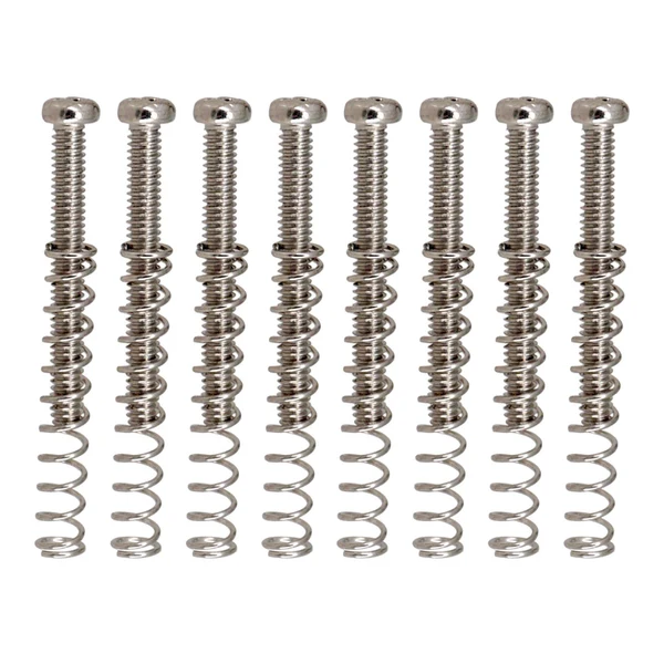 Authentic Maxbell 8 Pieces Double Coil Pickup Frame Screws Springs Potable for Guitar Parts Argent Secure