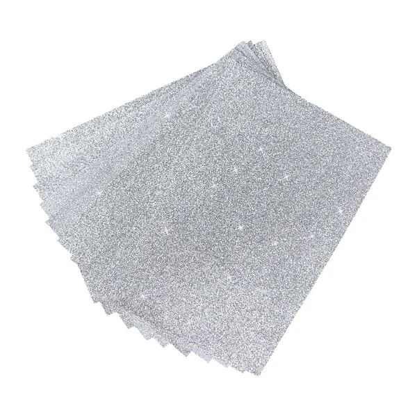 Minimalist Maxbell Glitter Sponge Paper Cardstock Scrapbooking for Collages Birthday Decor Silver Crafted