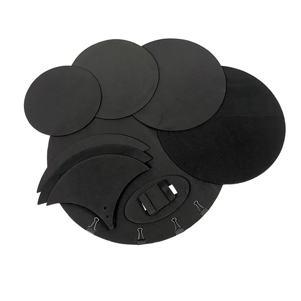 Soft Maxbell 10Pcs Drum Mute Pads Hi Hat 2 Cymbal Mutes Quiet Practicing Pad Reusable Convenient