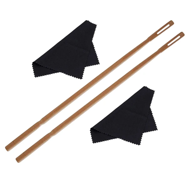 Premium Material Maxbell Flute Cleaner Flute Cleaning Supplies Multifunctional for Cleaning Polishing 2pcs Rod 2pcs Cloth Green