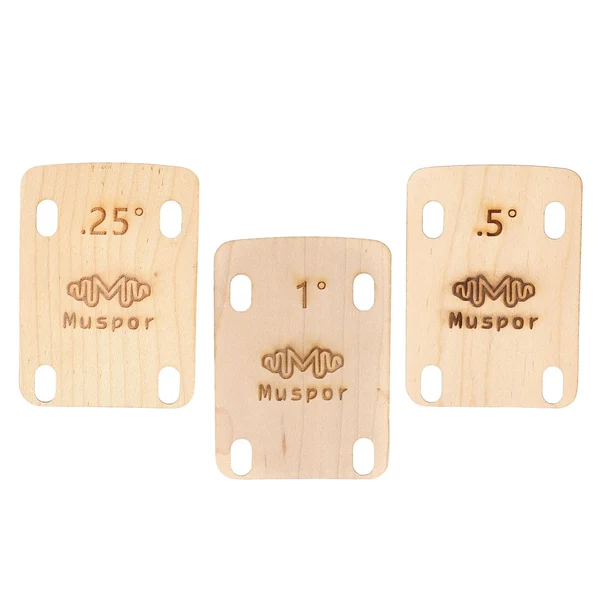 Minimalist Maxbell 3 Pieces 4 Holes Neck Plate Gaskets 0.25 0.5 1 Degrees for Electric Guitar Breathable