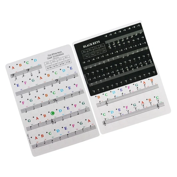 Professional Maxbell Piano Keyboard Stickers Musical Staff Note for 88 61 54 49 Key Beginners High-Grade