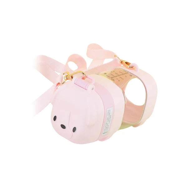 Healthy Maxbell Water Bottle 500ml with Lid and Straw Dog Shaped Creative for Outdoors Girls pink Fine Crafted