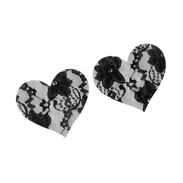 High-Performance Maxbell 2Pcs Lace Pasties Lingerie Lady Reusable Black for Club party Heart Traditional
