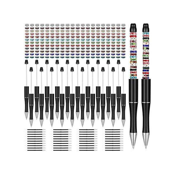 Versatile Maxbell Beaded Beadable Pens DIY Set Christmas Decor for Writing Classroom School Black set Superior