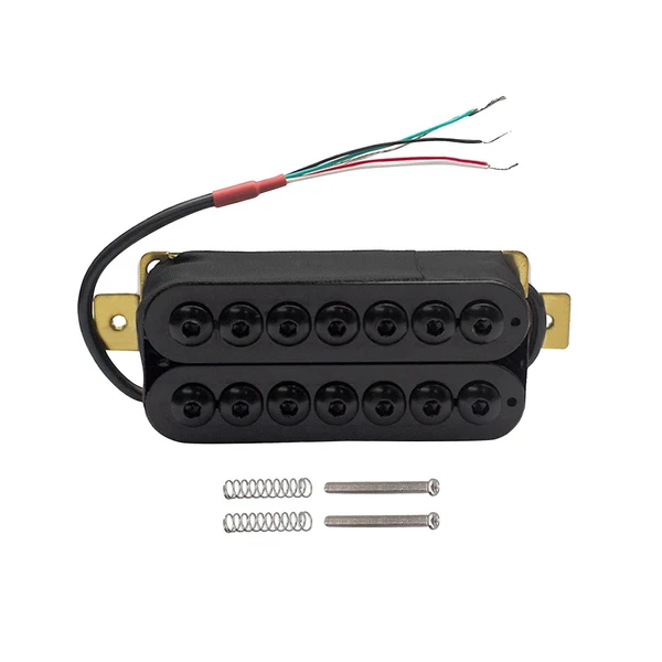 Practical Maxbell Electric Guitar Pickup Double Coil 4P Prewired for 7 Strings Guitar Replaces Neck Black Premium