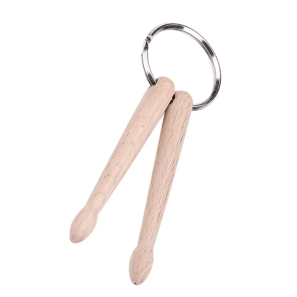 Fine Crafted Maxbell Drumstick Percussion Keyring Wood Portable for Thanksgiving Gift Graduation 2 drum sticks Elegant