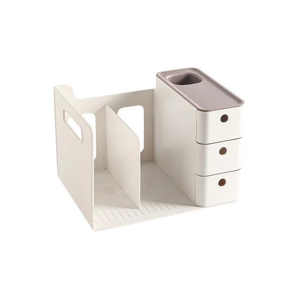 Smooth Maxbell Desk Organizer Storage Box for Colored Pencils Office Supplies Makeup Brush White Trusted
