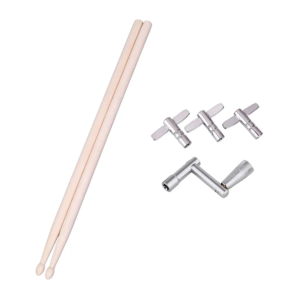 Original Design Maxbell Wood Drumsticks and Drum Tuning Keys Cymbal Mallets for Snare Drum 5A Next-Generation