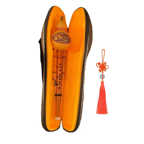 Refined Maxbell Hulusi Flute Cucurbit Flute Bamboo Hulusi with Case for Music Lover Beginner Easy-to-Use