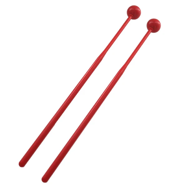 Casual Maxbell 2 Pieces Plastic Drum Percussion Sticks 30cm for Woodblock Kids Energy Chime Red Comfortable