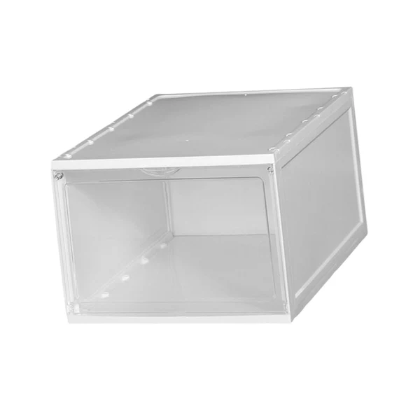 Refined Maxbell Shoe Box Stackable Shoe Bins Display Case Shoe Container for Closet White Professional