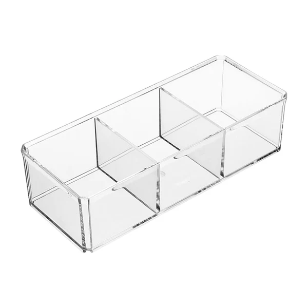 Original Maxbell tea bags Organizer Desk Makeup Holder for Bathroom Counter Desk Accessories 3 Grids without Lid Consistent