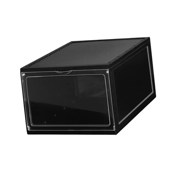 Classic Maxbell Shoe Box Stackable Shoe Bins Display Case Shoe Container for Closet Black Consistent