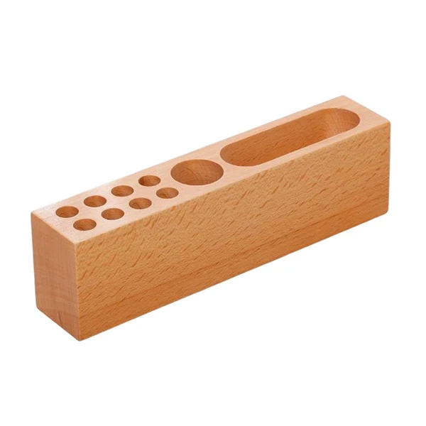 Versatile Maxbell Wooden Pen Holder Durable Wooden Pencil Holder Desk Organizer for Desktop A Unique