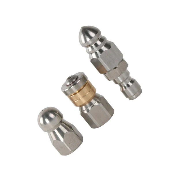 Practical Maxbell 3 Pieces Sewer Jet Nozzle Stainless Steel Fixed Sewer Nozzle for Lawns Sewer Exclusive