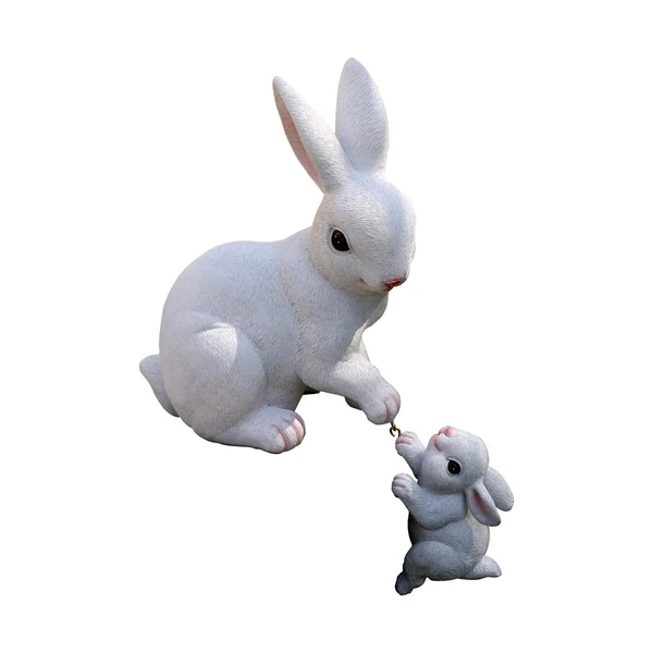 World-Class Maxbell 2Pcs Rabbit Garden Statue Animal Figurines for Outdoor Backyard Fairy Garden Eco-Friendly