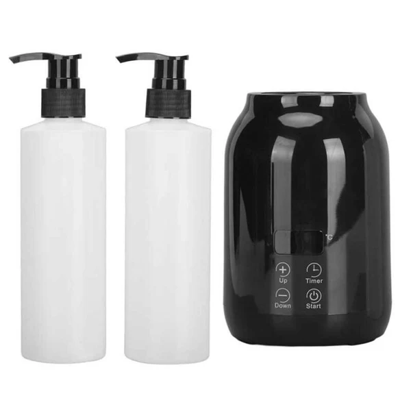 Quality Maxbell Single Bottle Oil Heater with 2Pcs Empty Bottles Salon SPA Oil Bottle Warmer Black Pure