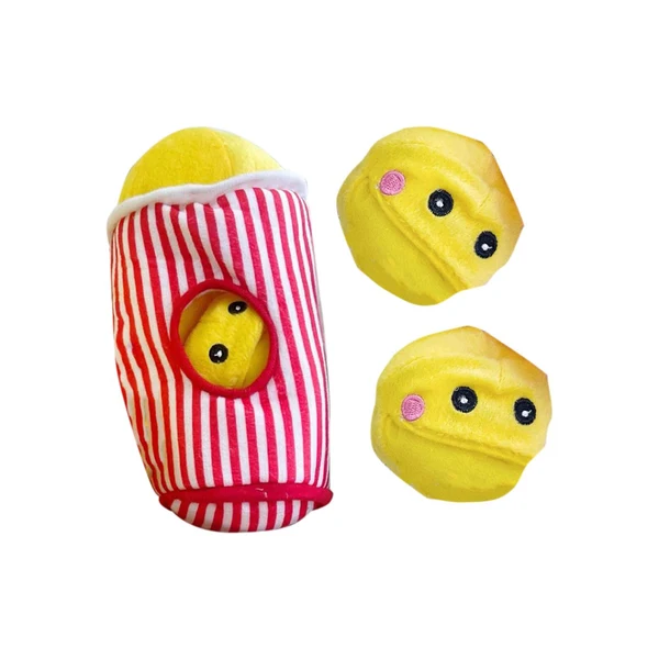 Quality Maxbell Dog Puzzle Toy Multifunctional Play Pet Sniff Toys Increase IQ Plush Dog Toy Popcorn Shape Natural