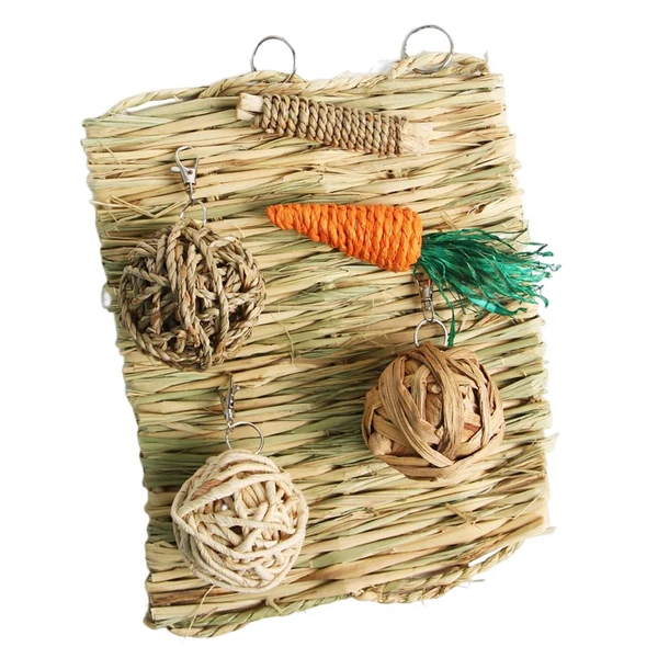 Practical Maxbell Small Animal Chew Toy Rattan Ball Rabbit Toys for Chinchilla Parrot Hedgehog 6PCS Style G User-Friendly
