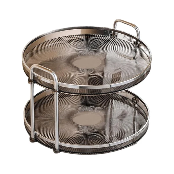 Fine Maxbell 2 Tier Counter Tray Decorative Tray for Living Room Cosmetic Storage Kitchen Grey Detailed