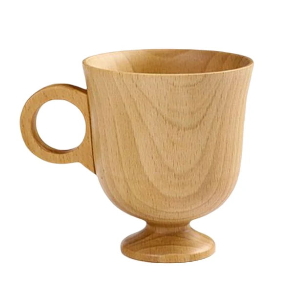 Unique Maxbell Tea Cup Water Cup Smooth Coffee Cup Vintage Juice Drink Mug Solid Wooden Mug 300ml Fast