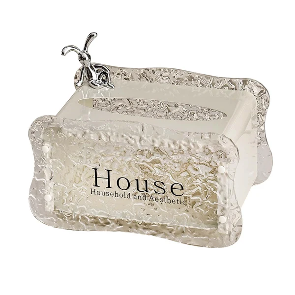 Authentic Maxbell Tissue Box Holder Decorative Luxury Napkin Holder for Restaurant Bedroom Car white rabbit Clean