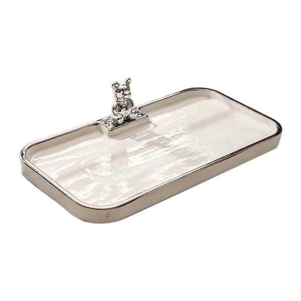 Effective Maxbell Decorative Tray Keys Jewelry Serving Tray Decor for Bedroom Bathroom Cabinet rectangle Quality