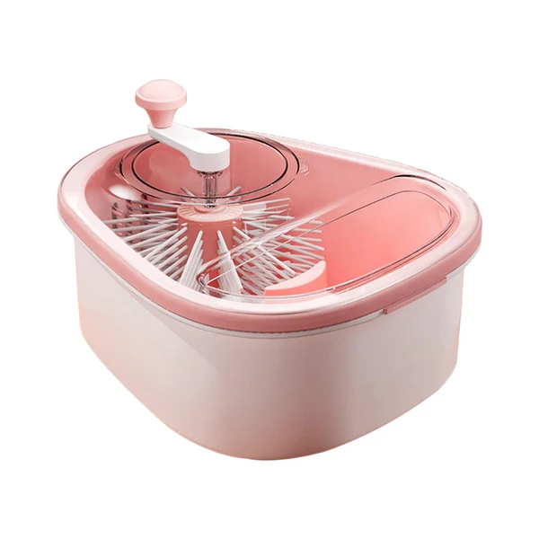 Trendy Maxbell Drain Basket Self Draining Anti Slip Base Fruit Washer for Vegetables Fruits pink Easy-to-Use