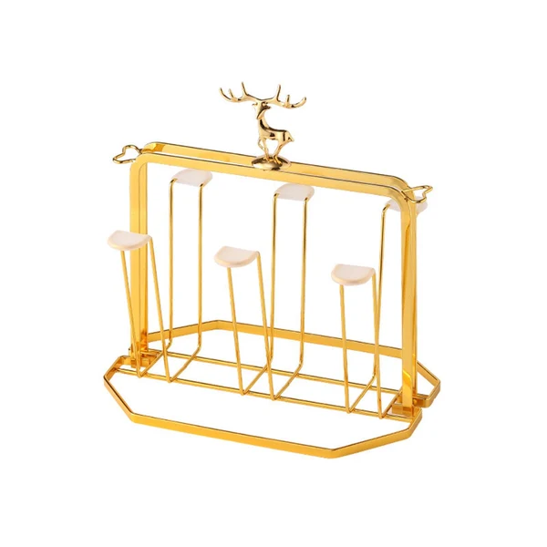 Exclusive Maxbell Mug Organizer Luxury 6 Cup Metal Drainer Holder Rack for Office Jars Bottles cup holder Dependable