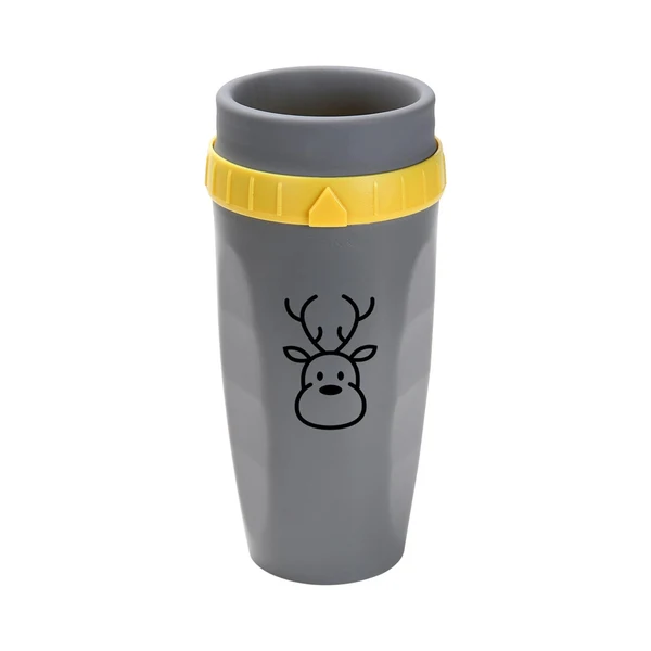 Smooth Maxbell Coverless Twist Cup Portable with Stainless Steel Straw Insulated Coffee Cup gray elk Superior