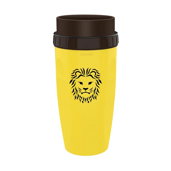 Exceptional Maxbell Coverless Twist Cup Portable with Stainless Steel Straw Insulated Coffee Cup lion yellow Dependable
